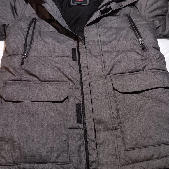 Swiss Tech Mens Winter cold weather Parka coat charcoal grey size S 34-26 - Picture 8 of 10